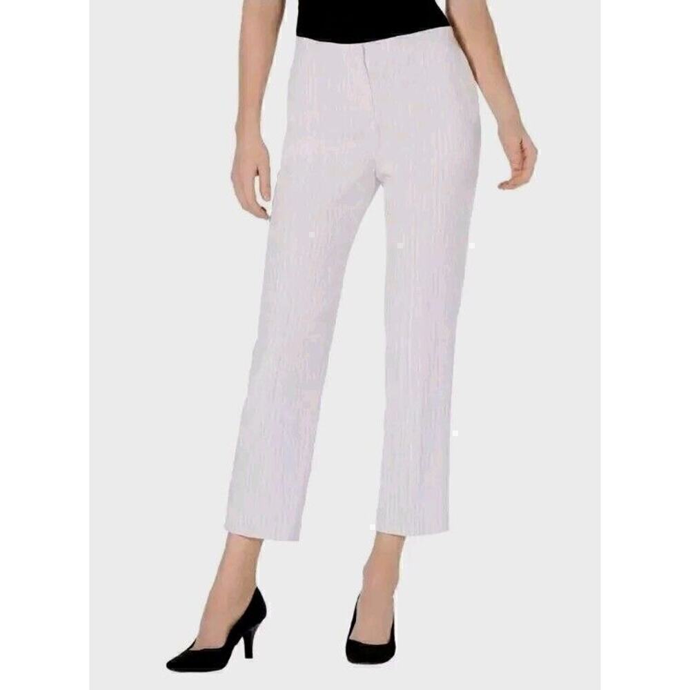 KASPER ~Woman Size 8~"Kate" Vanilla Ice White Ivory Crop Pants Fully Lined NWT.